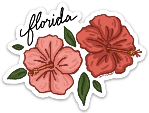 Florida Hibiscus Sticker