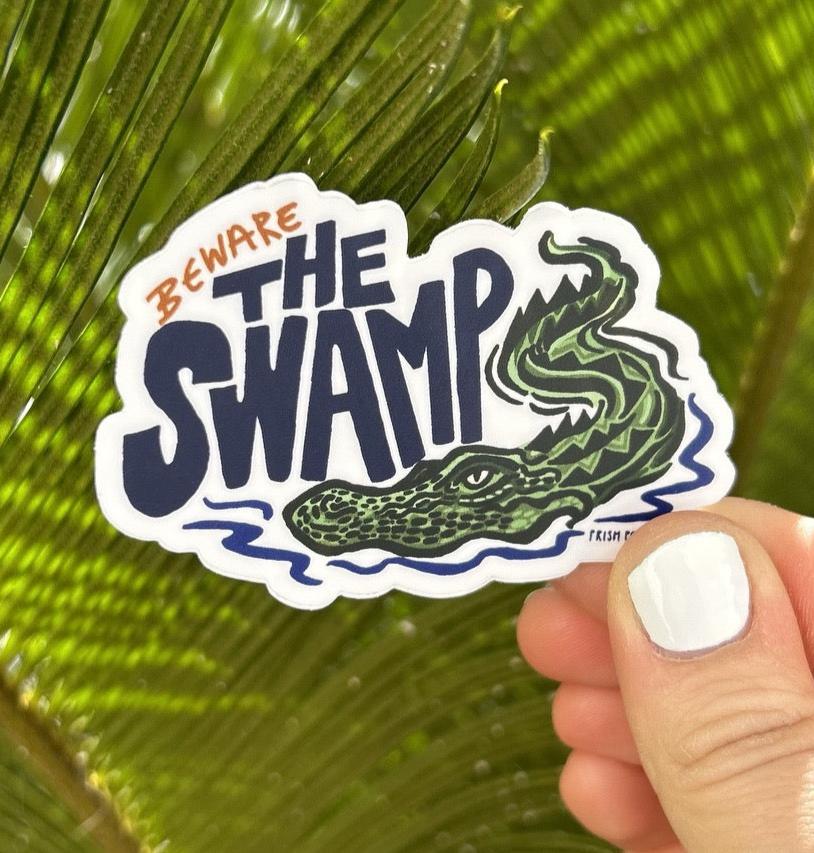 Beware The Swamp Sticker