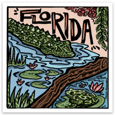 Florida Gator Illustration Sticker