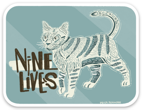 Nine Lives Sticker