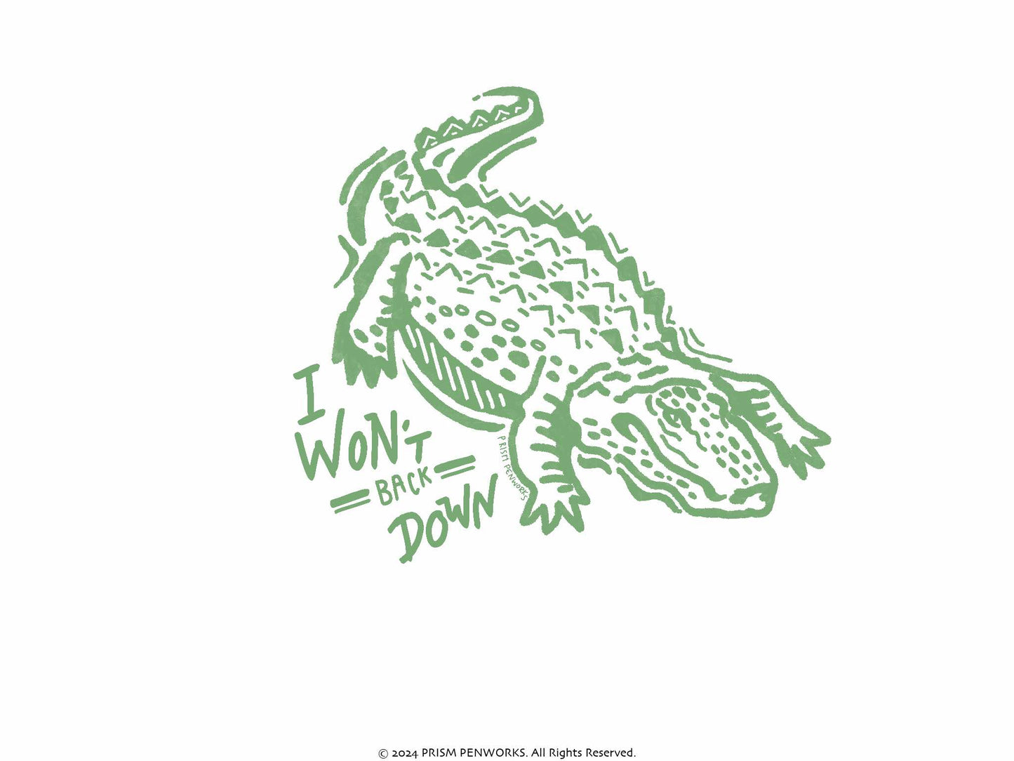 I Won't Back Down Gator Sticker