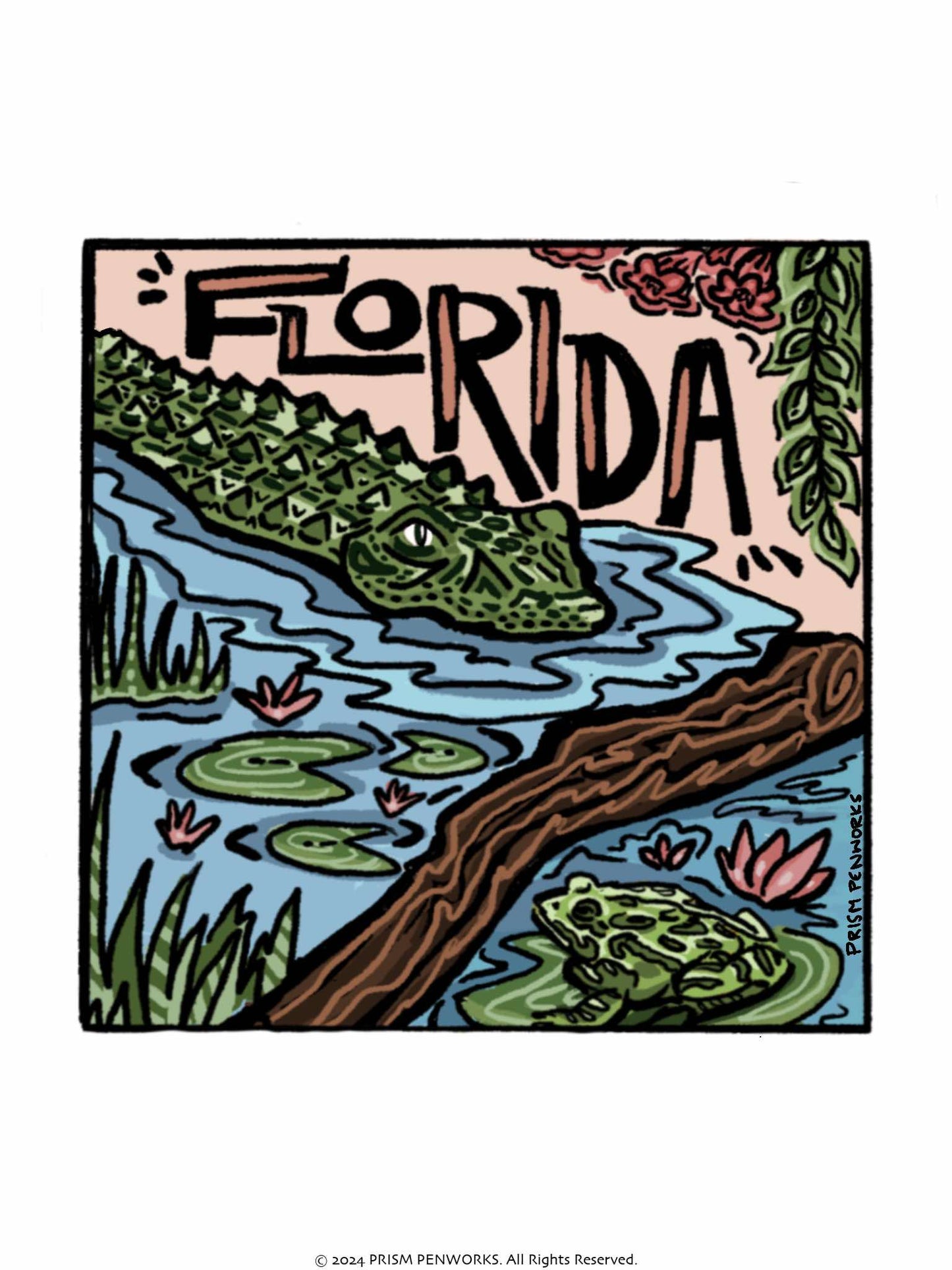 Florida Gator Illustration Sticker